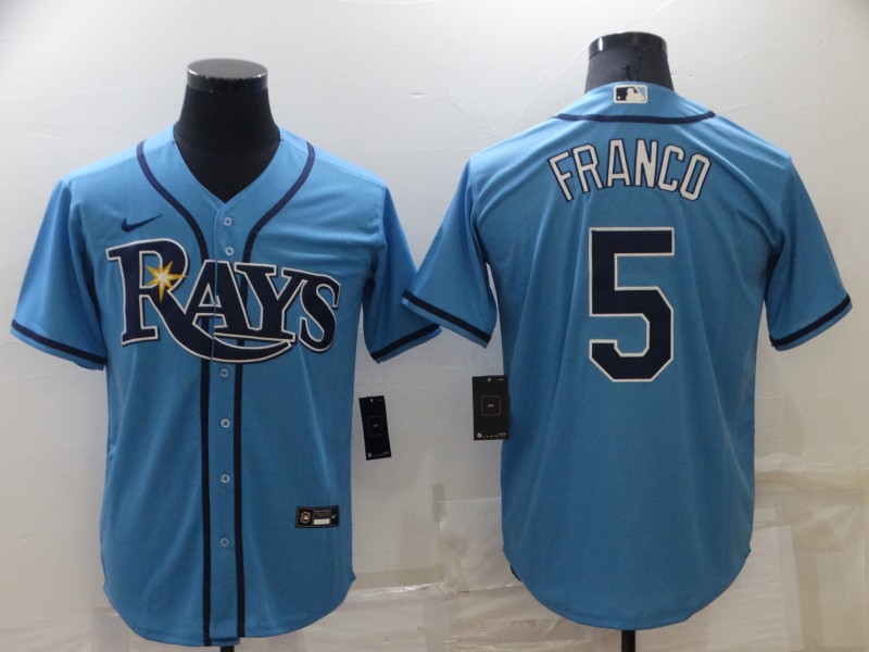 Men's Tampa Bay Rays Wander Franco #5 Blue Baseball Jersey